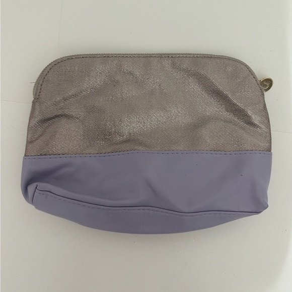Nordstrom Lavender & Metallic Two-Tone Zip Cosmetic Bag - Picture 2 of 7